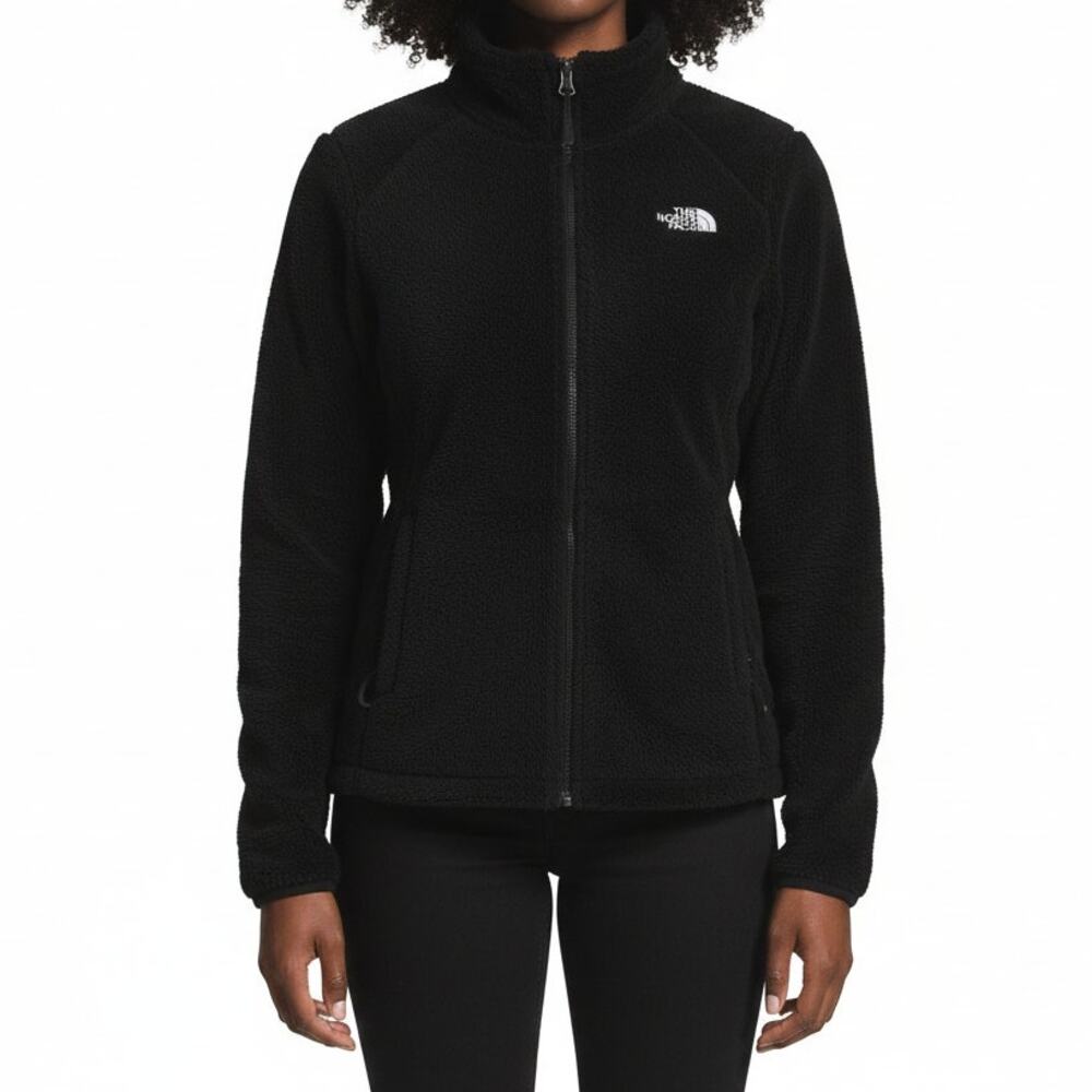 The North Face Fuzzy Full Zip Fleece Jacket Womens M Black Cozy Outdoor